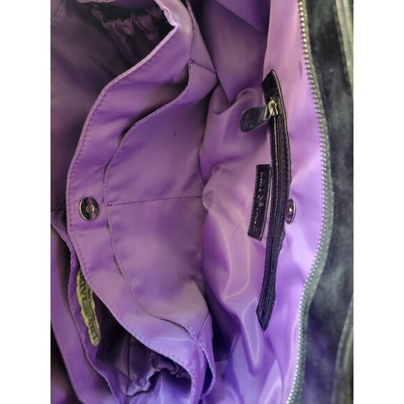 Lily Jade Anna Diaper Bag Black Vegan Leather Purple Lining Rare Discontinued🖤 - Picture 14 of 16
